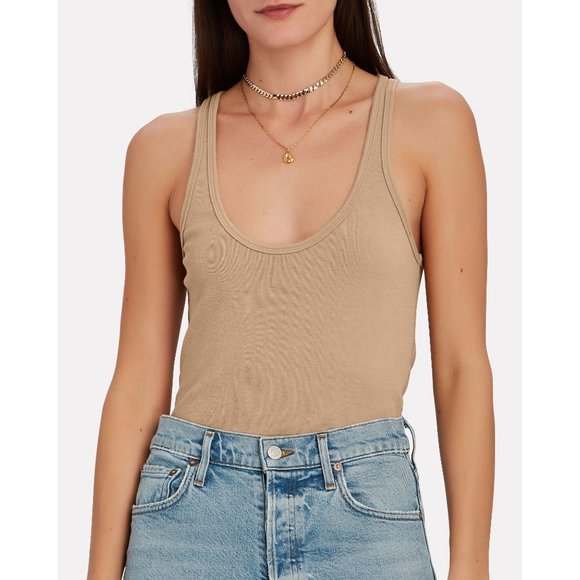 A.L.C Savanna Scoop Neck Tank Top in Beige - NWT - Size Large - Picture 1 of 4
